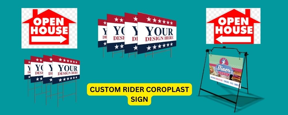 custom rider coroplast sign printing shop